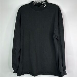 Vintage Nike Black Mock Neck Long Sleeve Shirt Size Large 90s